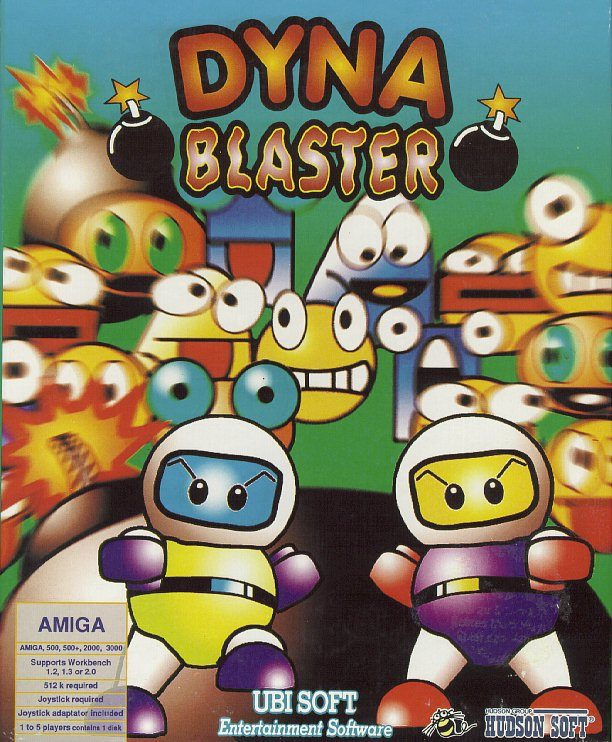 Dyna Blaster box art for Amiga